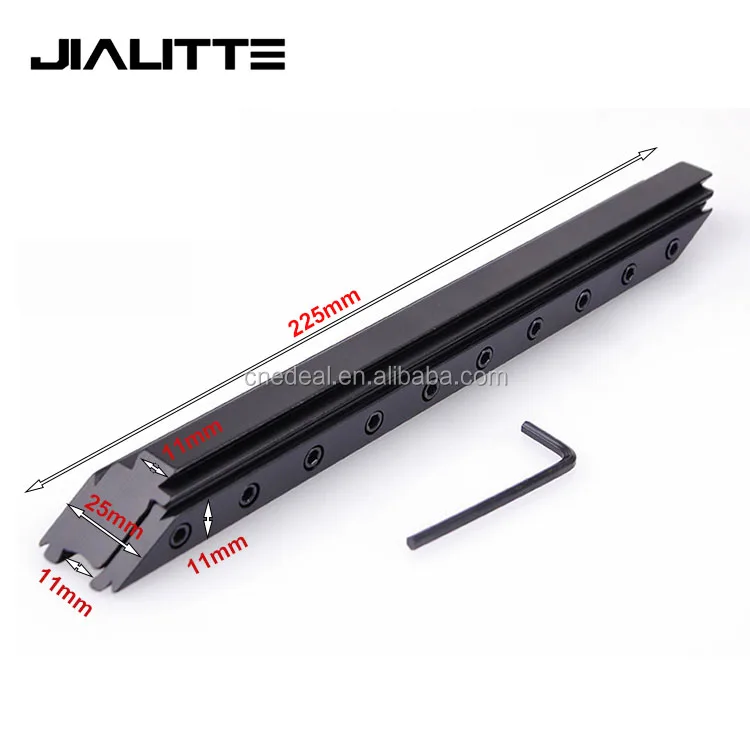 

Jialitte J045 Hunting tactics Caliber and AirGun Rail Tri-Rail 3/8 Dovetail Riser Mount Rail, Black