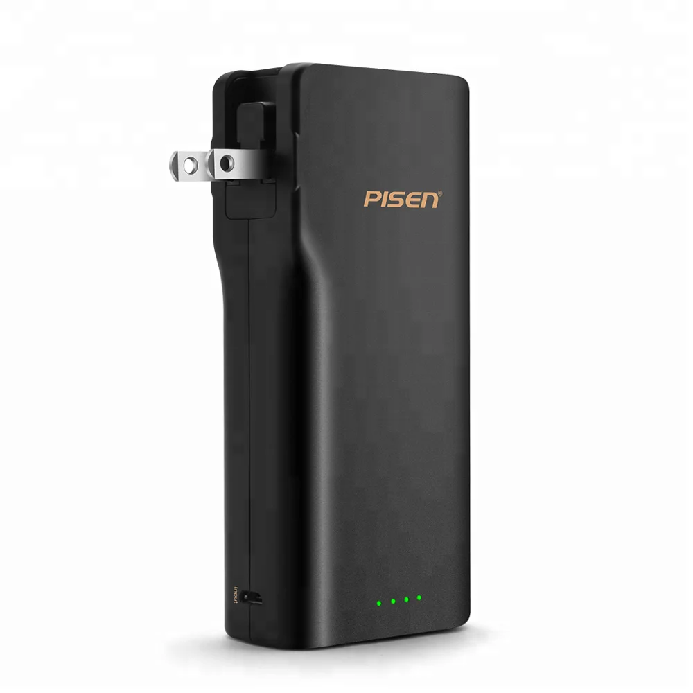 

High Capacity 2-in-1 Combo Travel Portable Power bank with Dual Input for Easy Charging, Black