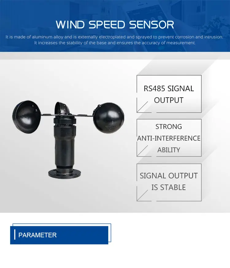 Meteorological Weather Station 0 5v 0 10v 4 20ma Rs485 Output Digital Wind Speed Sensor 0862