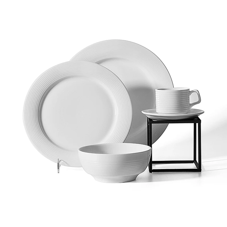 

White Ceramic Restaurant Crockery Dinnerware Loza Blanca