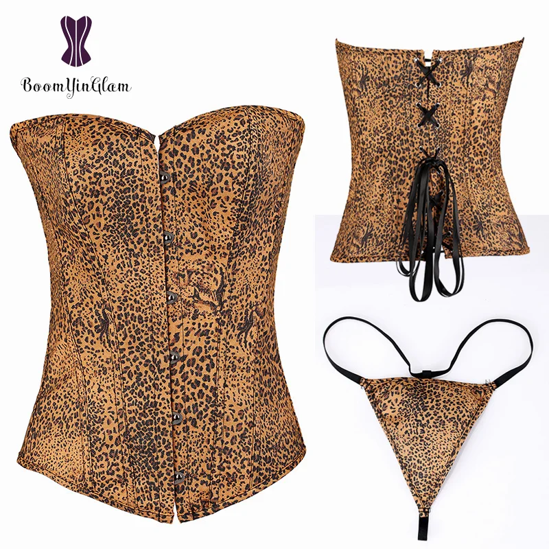 

Newest design orange leopard waist trainer bustier and corset body costume for women