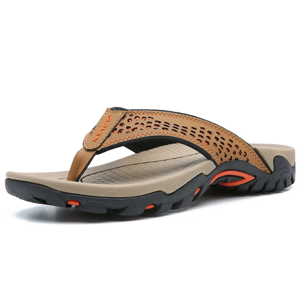 
Summer Beach Outdoor Leather Slippers For Men Shoes 