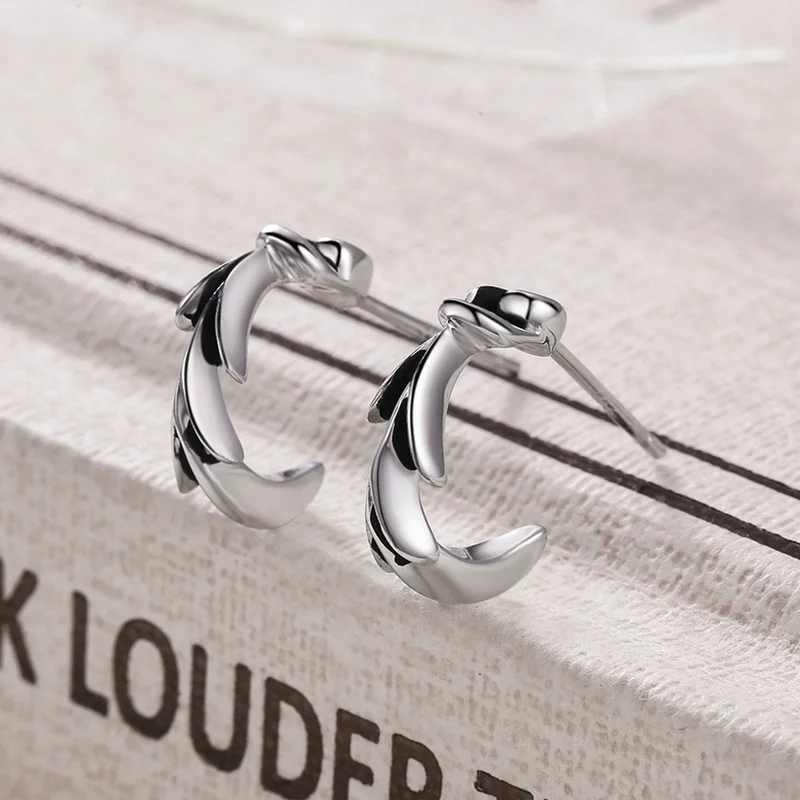 

Fashion Vintage Trendy 925 Sterling Silver Wheat Stud Silver Earrings for Women Jewelry