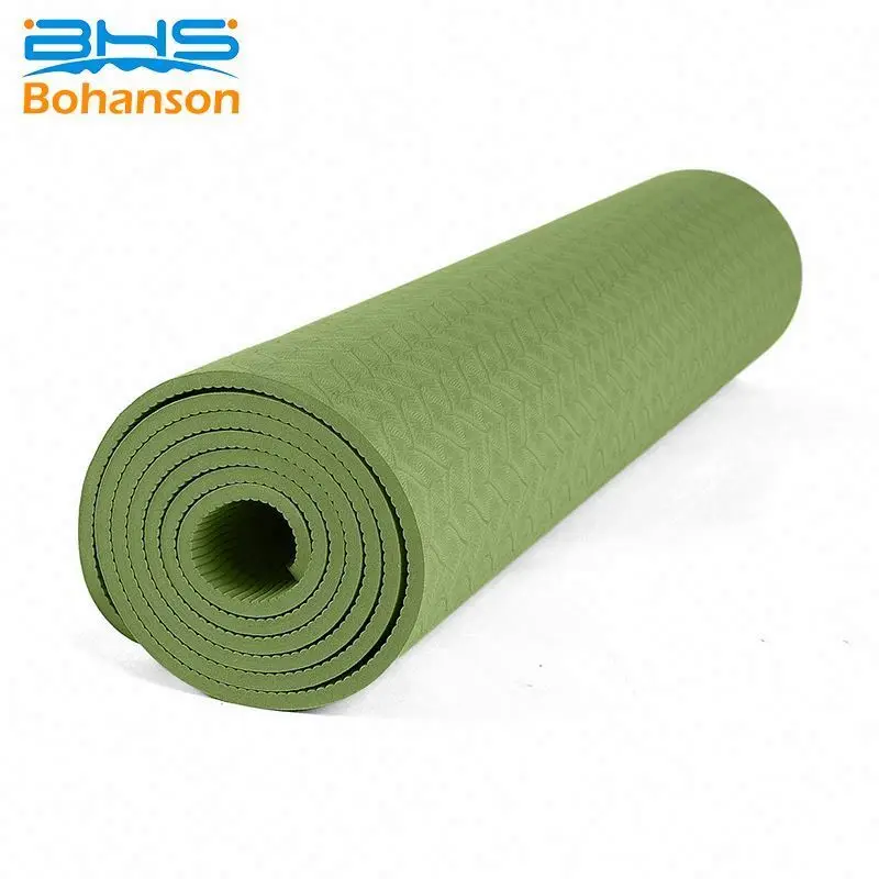 

Wholesale OEM cheap high quality single color tpe anti slip yoga mat with custom print