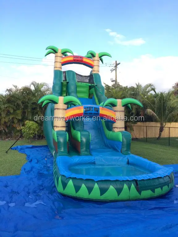 Inflatable-Waterslide-Green-Tropical-2