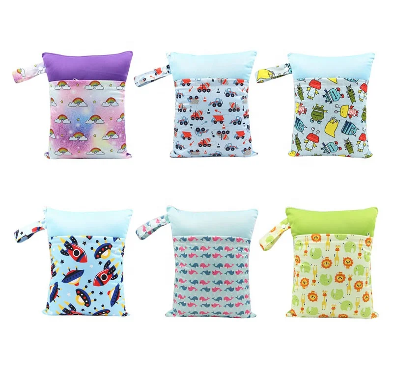 

New arrival waterproof baby cloth diaper wet dry bag, Any colors/printeds as your request