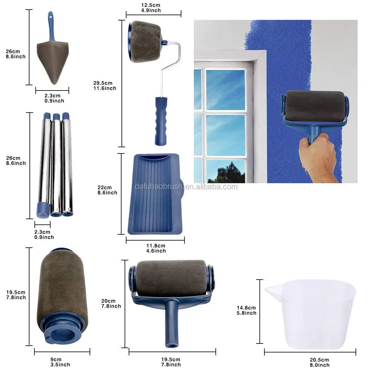 Paint Roller Pro Brush As Seen On Tv With 3 Stainless Steel Extension