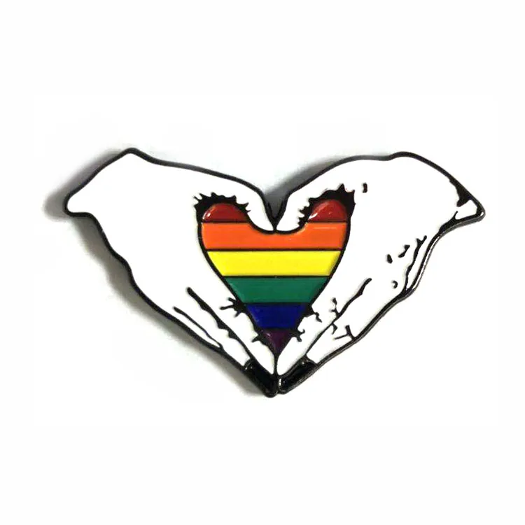 Wholesale Lgbt Rainbow Lesbian Gay Pride Flag Custom Metal Enamel Lapel 1339