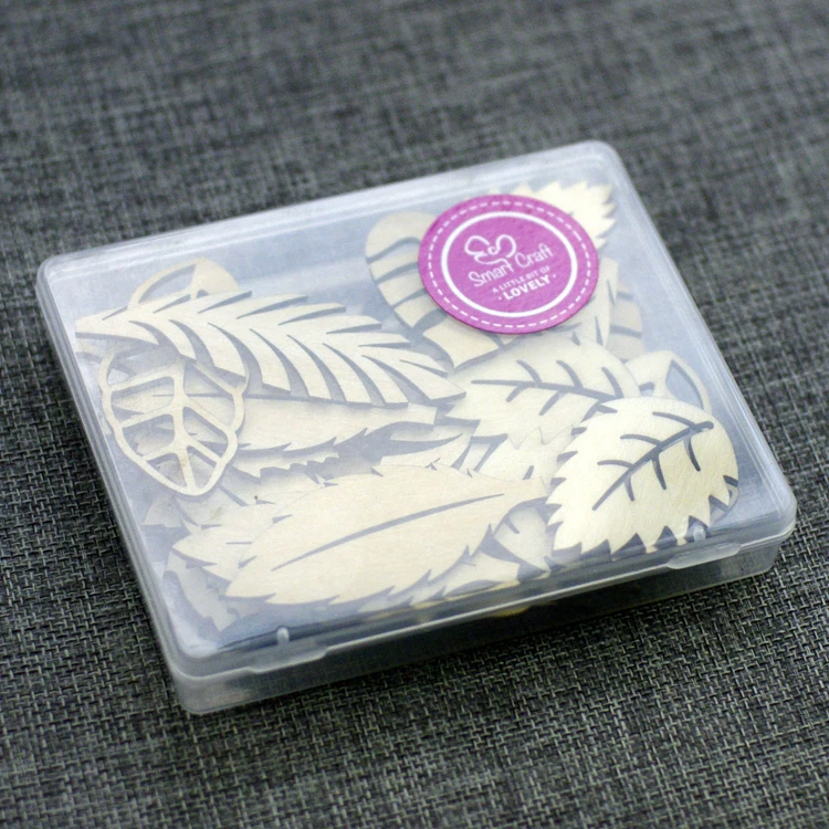 Wholesale Laser Cut Wooden Craft Leaves Die Cut Embellishments For Diy