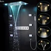 Luxury Bathroom Rainfall Shower Heads Ceiling Waterfall SPA mist LED Shower panel 6 Ways Thermostatic Shower Diverter Faucets