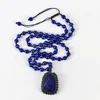 LS-D902 Amazing handmade braiding jewelry, macrame knot braiding blue jade pendant necklace for women jewelry
