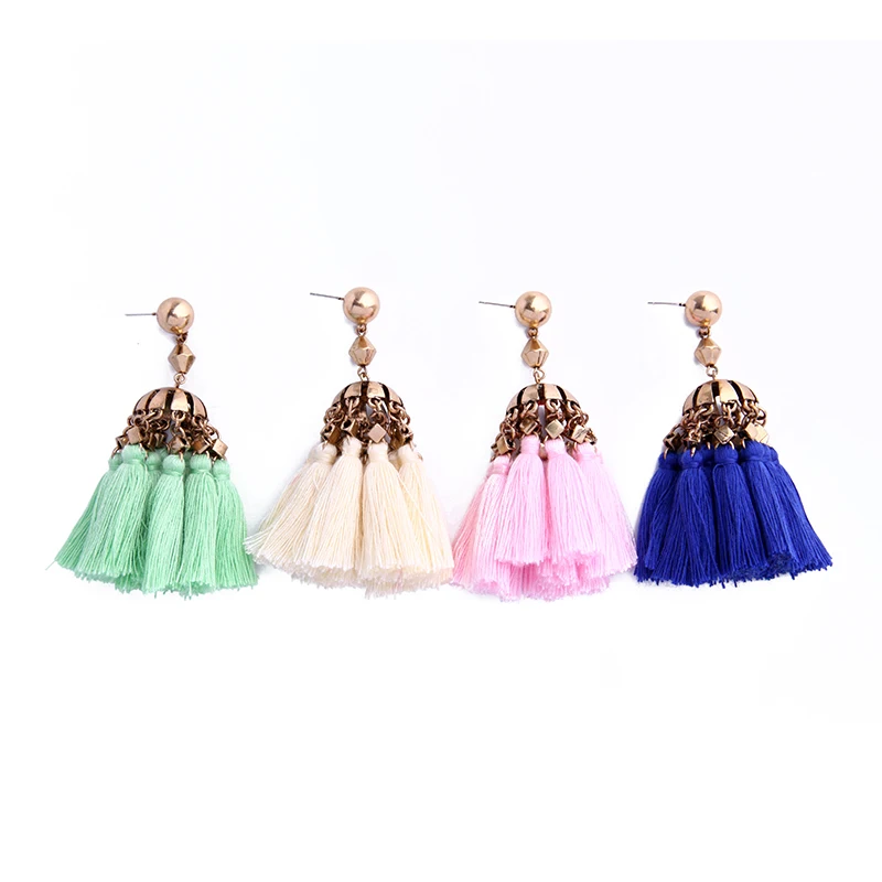 

ed01435b Retro Classic Pure Color Alloy Personality Short Line Tassel Ear Nail 2021