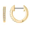 14K Gold Plated Cubic Zirconia Cuff Earrings Huggie Stud