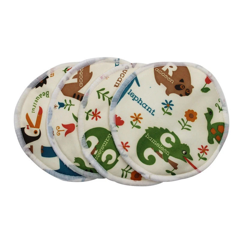 

Postpartum Bamboo Nursing Pads 3 layer Thicken Washable Breastfeeding Pads Reusable Breast Pads US EU sizing, Printed
