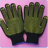 mens work two sides dotted cotton gloves black