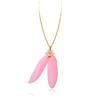 BAOYAN Gold/Silver Plated Stainless Steel Chain Boho Costume Jewelry Pink Feather Necklace