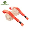 Polyester heat transfer orange color festival wristband with closing clips