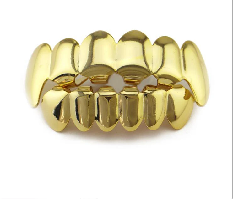 

Top Selling 2019 Fashion Jewelry Teeth Braces Gold Grillz, Gold/silver/black