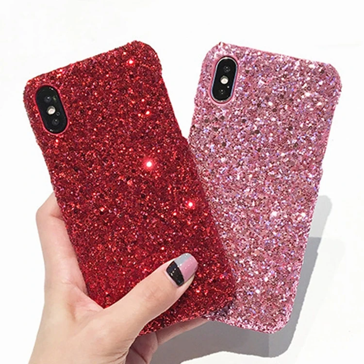 Hot Fashion Bling Bling Glitter Blank Pc Mobile Phone Case Back Cover For Oppo A37