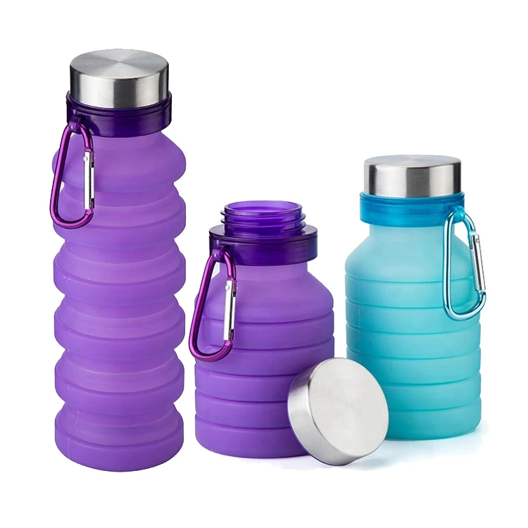 

Newest Silicone Squeeze Foldable Water Bottle Silicone Reusable Bottles for Sports, Various color is available