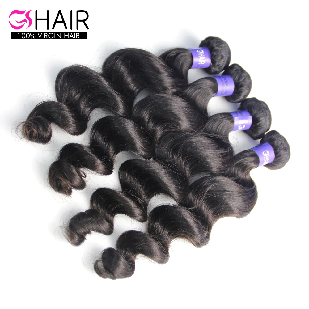 

GS hair wholesale price Loose Wave brazilian virgin Hair no shedding and no tangle can be bleached Full Cuticle Aligned, Natural color #1b