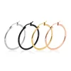 Stainless Steel Simple Style Silver Round Earrings Hypoallergenic Earrings For Men Women Girl