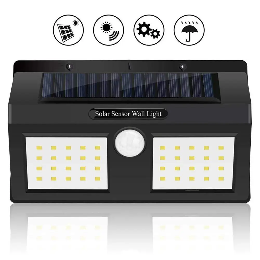 Amazon Hot Sales 200lm 40 Led Wireless Waterproof Motion Outdoor Solar Panel Powered Lamp Sensor Emergency Led Wall Lamp Light