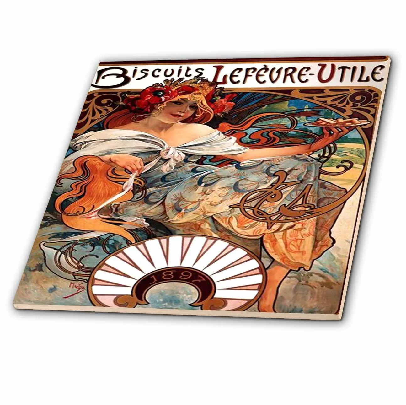 ct/_204281/_2 Ceramic Tile 6-Inch 3dRose Print of Muchas Chocolate Ad