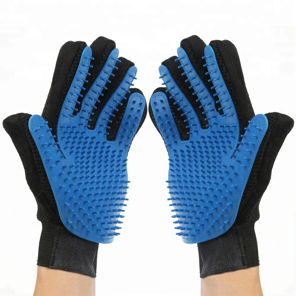 

Upgraded 259 tips pet grooming glove Efficient Pet Hair Deshedding cleaning Brush glove, Blue