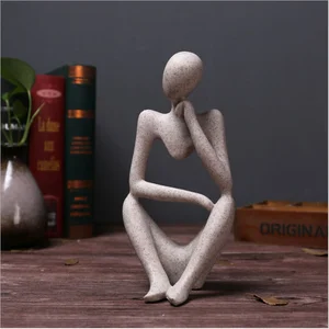 Image of Abstract Character Home Decoration Accessories European Creative Home Ornament Drawing Room Office Sandstone Decor