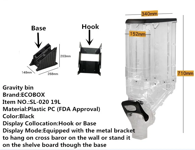 Bulk Nuts Cereal Food Bins Dry Food Gravity Dispenser Buy Gravity