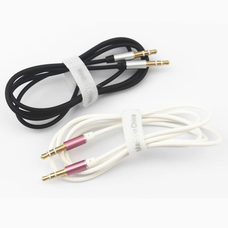

2019 Wholesale Customized Male to Male Stereo Good Sound 3.5mm Aux Cable, Black;white