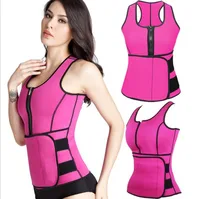 

6-colour XS-5XL Womens Adjustable Neoprene Sauna Waist Trimmer Tops Sport Sweat Vest With Zipper
