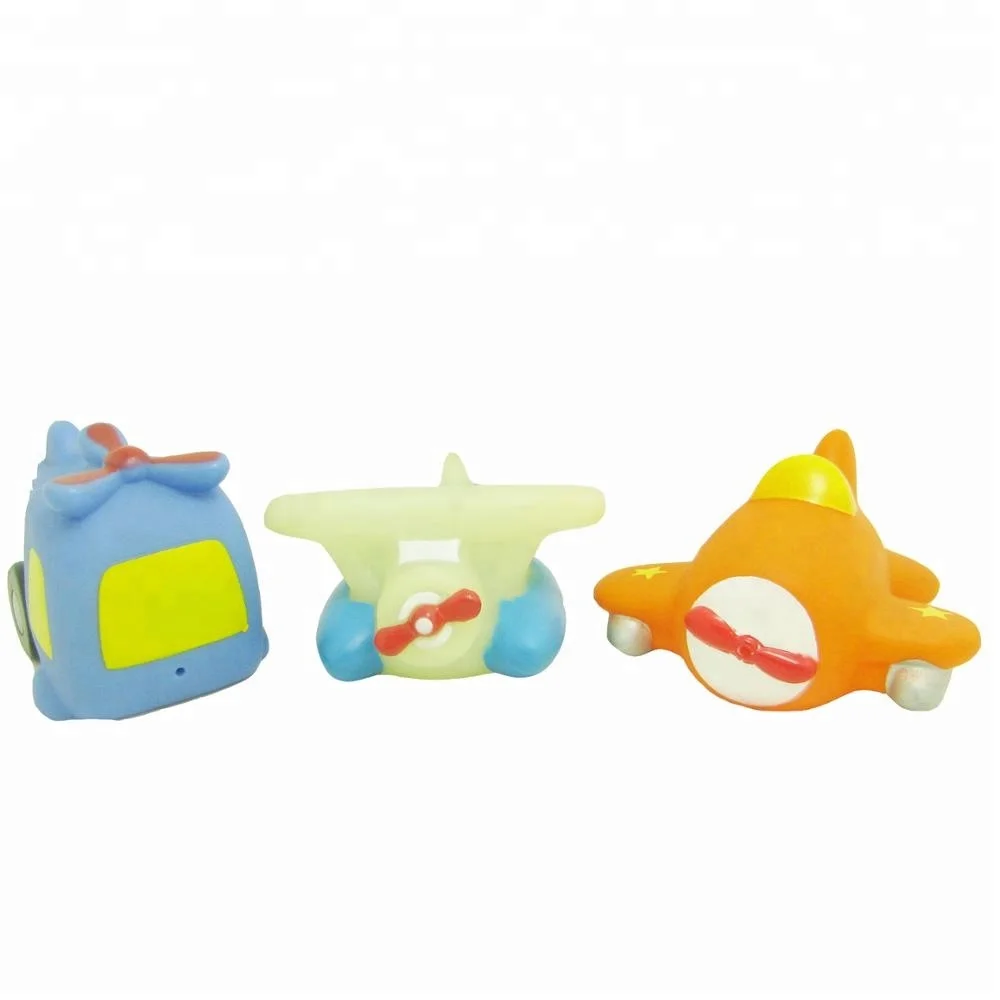 Oem 3 Pieces Vinyl Car Squirting Airplane Toy Set Baby Bath Toy Buy
