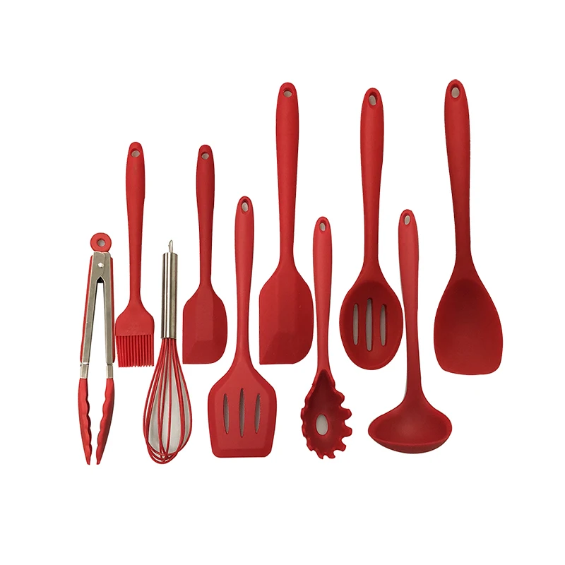 

Silicone Kitchen Utensil Set,10pcs/set Silicone tools In Kitchen, Red /black