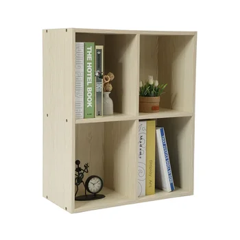 Portable 4 Cube Small Wooden Desktop Bookcase Design Small Wood