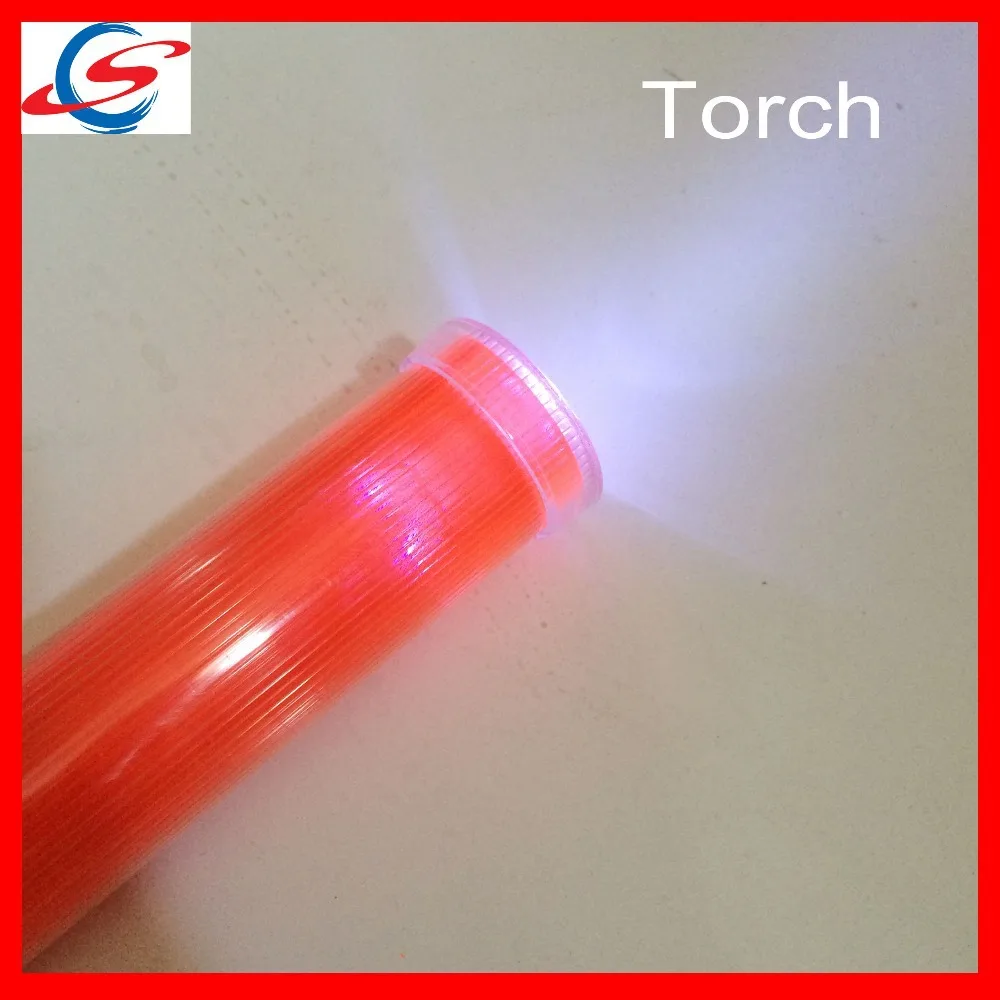 
54cm rechargeable security white torch red led flashing traffic baton light 