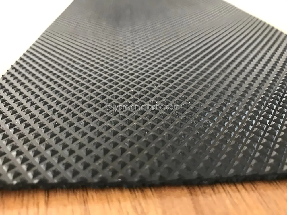 Super Thin 2mm Soft Black Rough Top Antislip Small Diamond Rubber