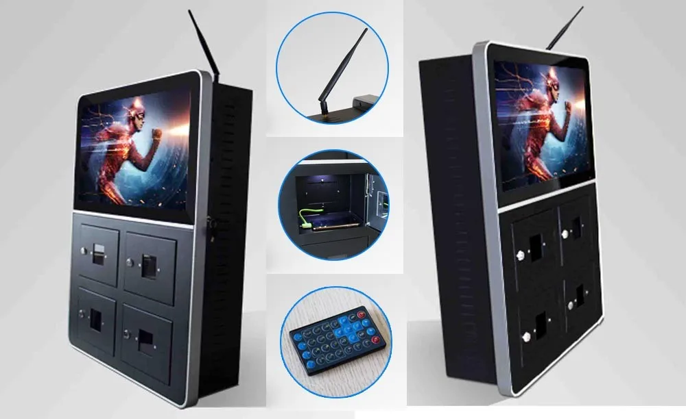 Outdoor Cell Phone Charger Kiosk Station With 4 Secured Charging