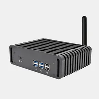 

High quality 12V fanless X86 mini industrial pc core i3 i5 i7 5th desktop barebone system computer with pcie slot for office