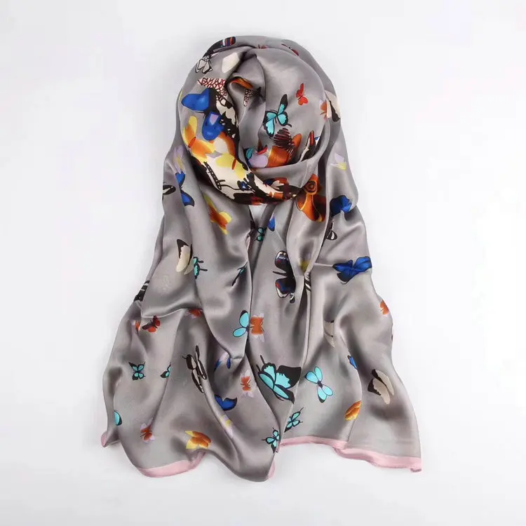 

65*180CM Digital Print Long Silk Georgette satin Scarf nature silk scarves