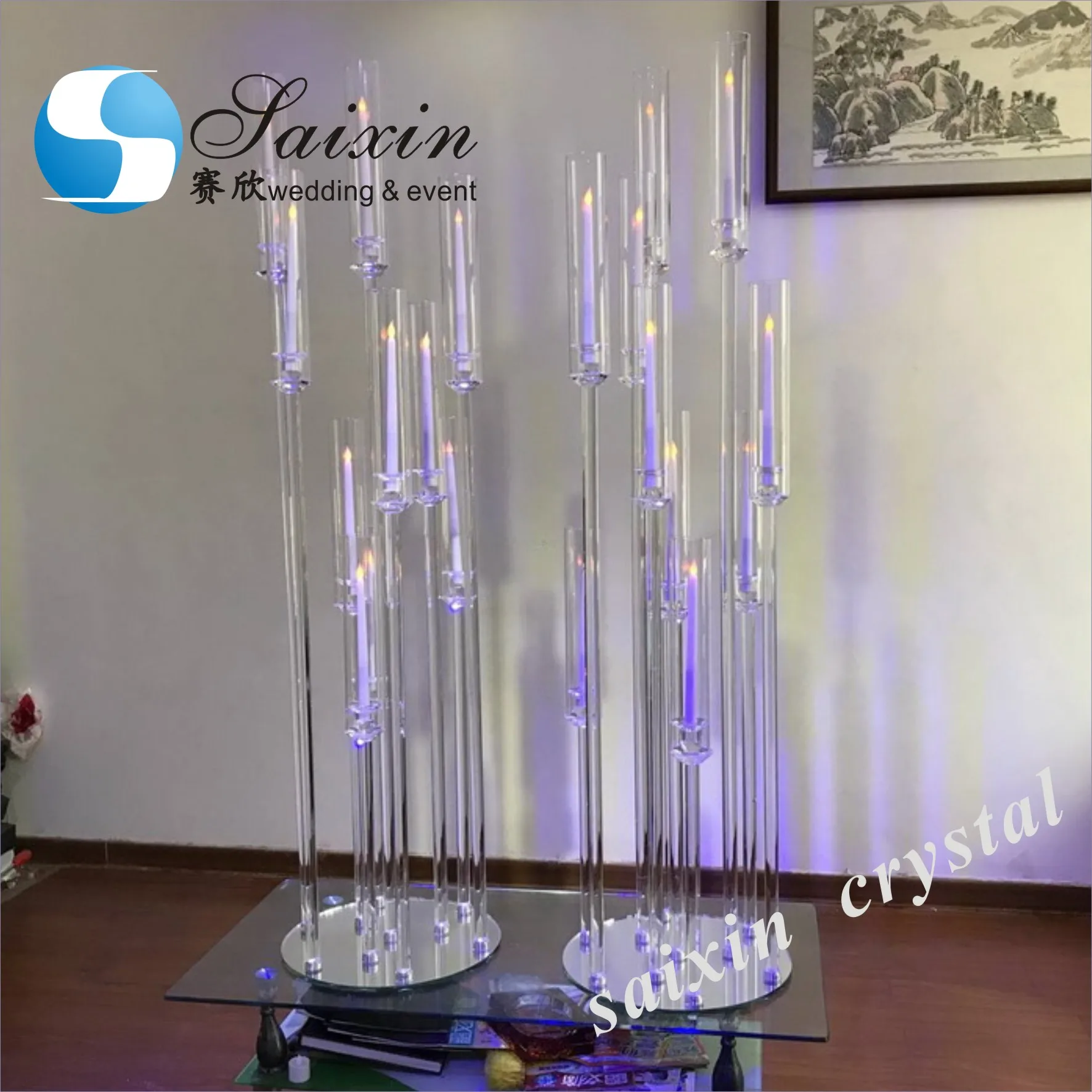 Wholesale Crystal Cheap Tall Glass Flower Vases For Wedding Centerpiece