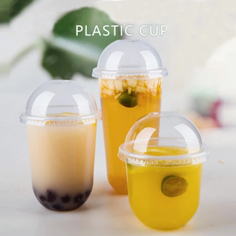 

Custom MOQ 5000pcs 17/23oz bubble tea u shape plastic fruit cup disposable coffee u cups PP plastic juice drinking cups, Clear