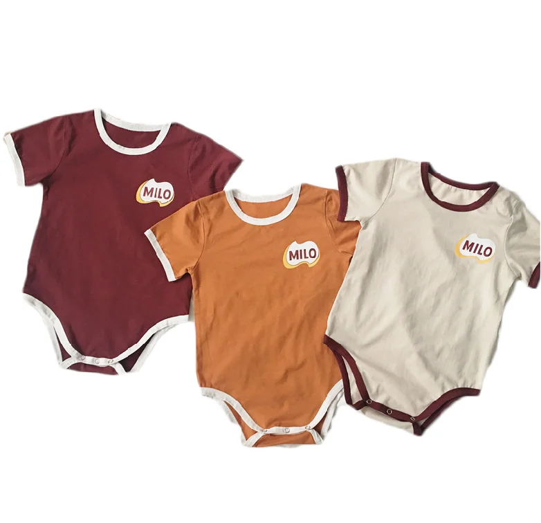 

2019 Newborn Baby Boys Girls Infant Toddler Bow Jumpsuit Short Sleeve Casual Summer Clothing Romper, Picture