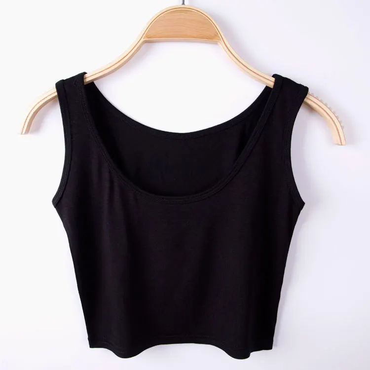 

Wholesale Hot Sale Crop Top Women Summer U-Neck Sleeveless Short Crop Tops A370