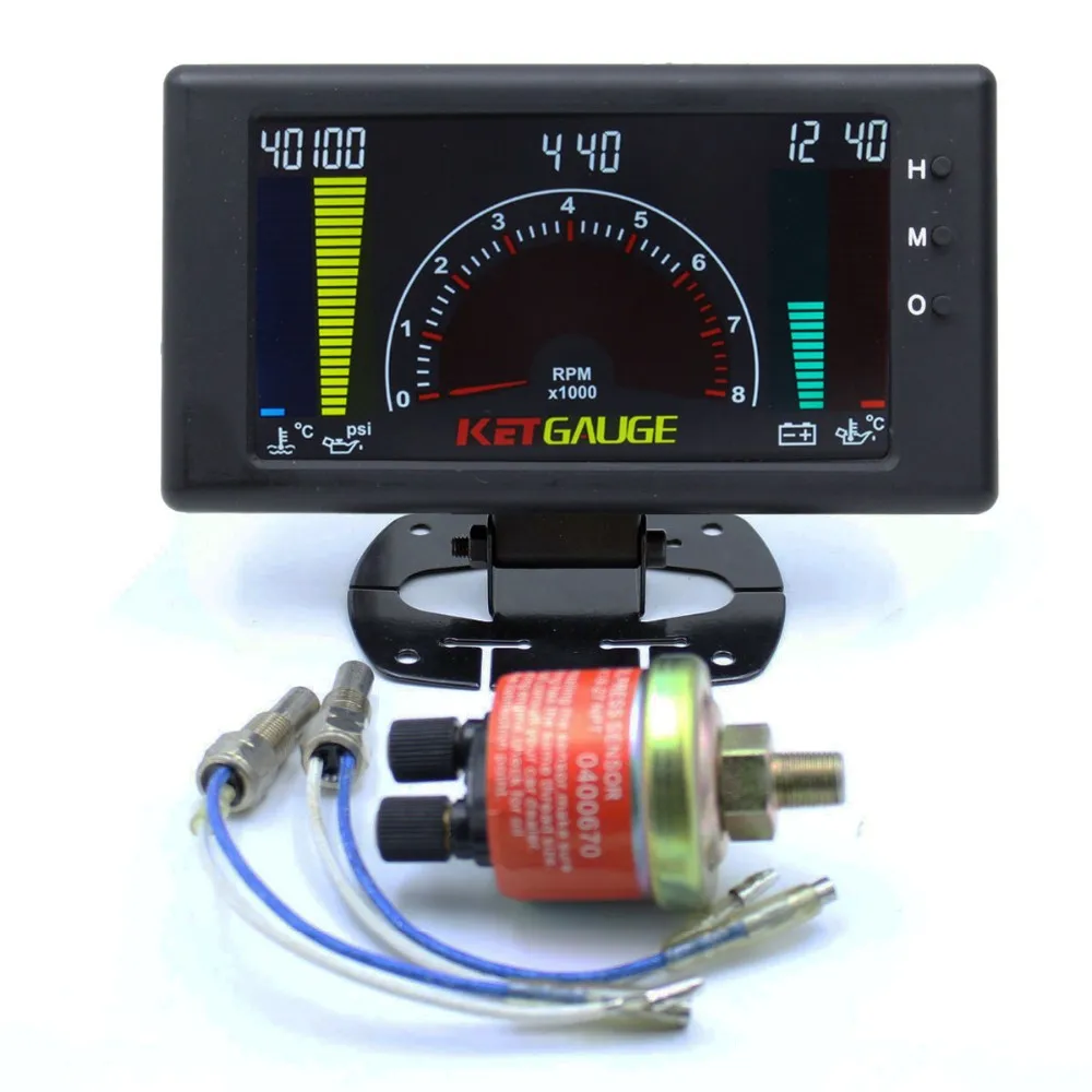 5" Lcd 6 In 1 Multiple Function Racing Auto Gauge Meter Tachometer