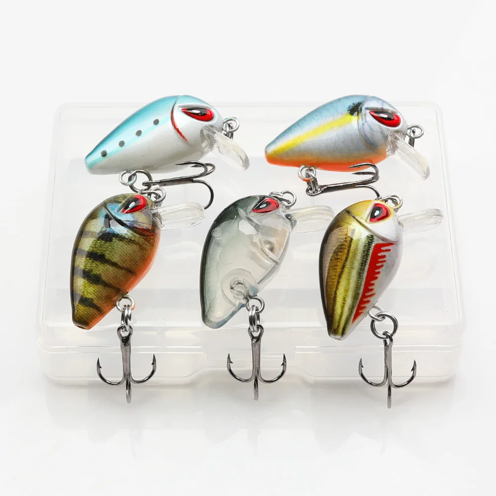 

3cm 1.6g Mini Crankbaits Set for Bass Fishing Lures Hard Baits Swimbait Topwater Lures Kit Fishing Tackle for Trout Bass Perch