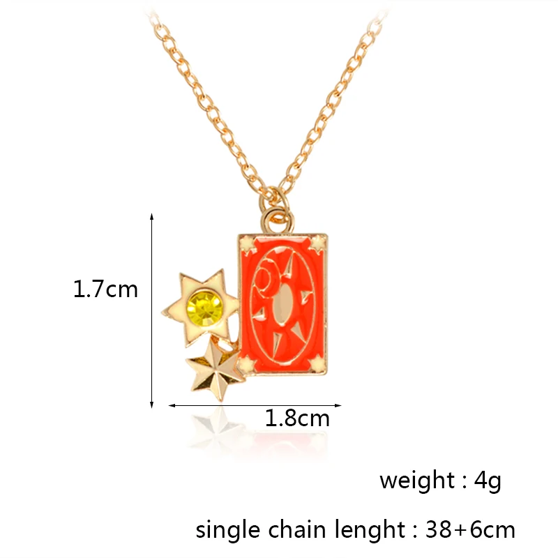 qihe anime jewelry cute pink cardcaptor sakura star stick card wand bird  rabbit pendant necklace  buy cardcaptor sakura necklaceanime  necklacecute