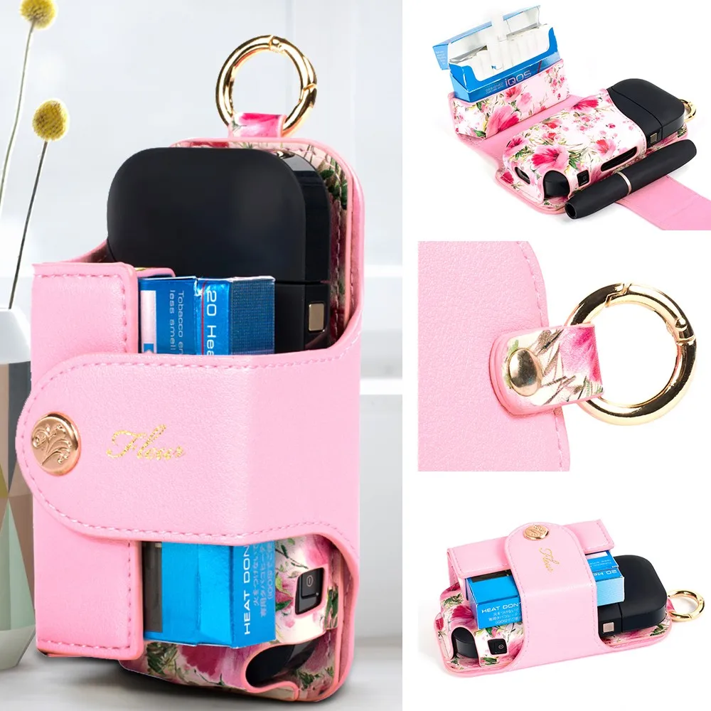 Smoker Friendly Cute Flower Patterned Women Leather Ecigarette