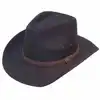 Adults Quality Aussie wide brim Cowboy Style Festival Felt Hat with Faux Leather Band Hats CH1102